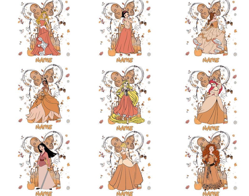 Custom Watercolor Disney Princess Thanksgiving Shirt, Autumn Girls Trip