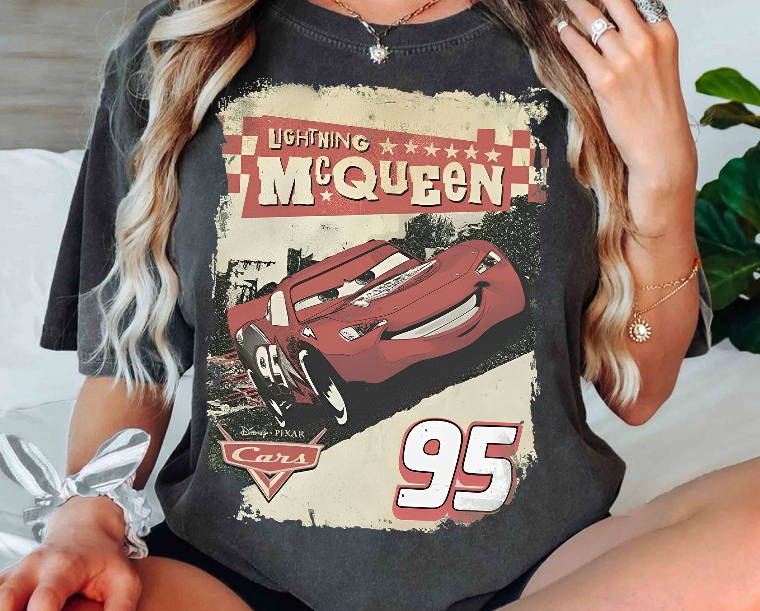 Disney Pixar Car Movie Shirt, Retro 95 Lightning Mcqueen Tshirt, Radiator Springs Tee, Disneyland Trip Family Holiday Outfits, Magic Kingdom