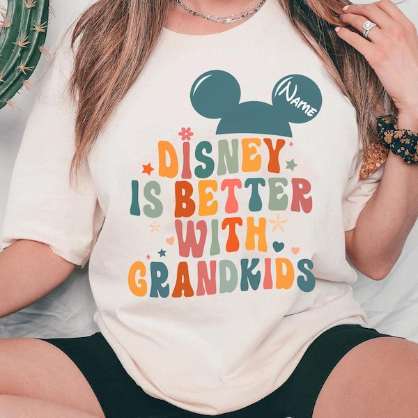Lustiges Disney ist besser mit Enkelkindern Shirt, Disneyland Urlaub Unisex T-Shirt, Disney Familie Passendes T-Shirt, Disneyland Familienurlaub Reise