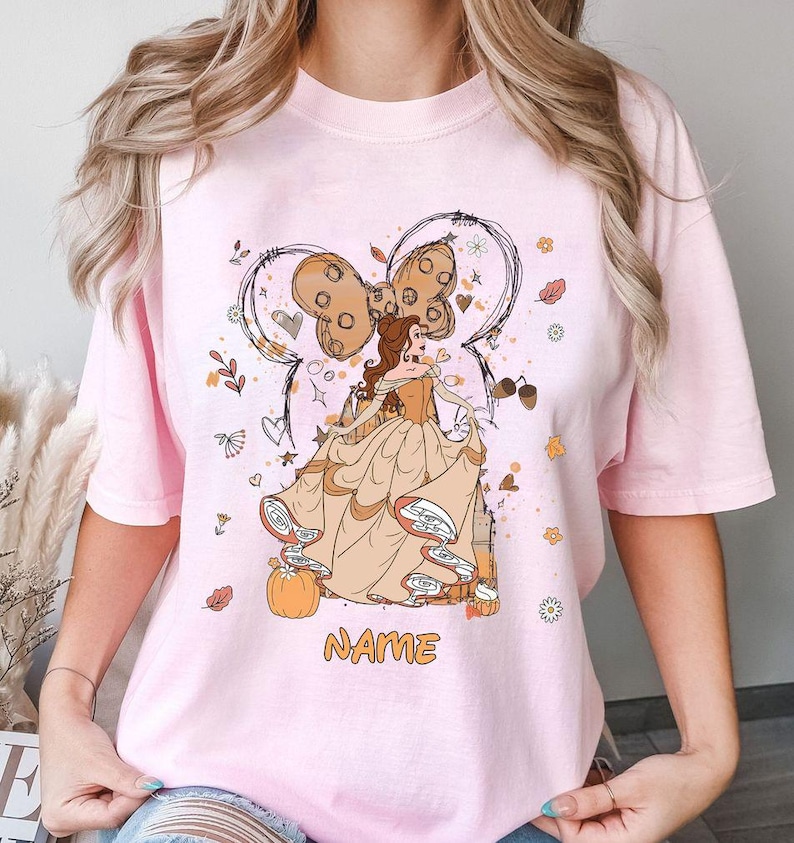 Custom Watercolor Disney Princess Thanksgiving Shirt, Autumn Girls Trip