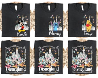 Custom Disneyworld All Characters Shirt, Mickey And Friends Tshirt, Custom Name Disney Family Matching Trip 2025, Disneyworld Vacation Gifts