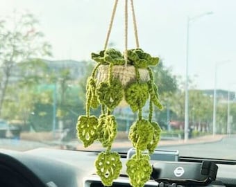 Car Hanging Plant, Car Hanging Plant Crochet, Crochet Car Plant, Hanging Plant Crochet