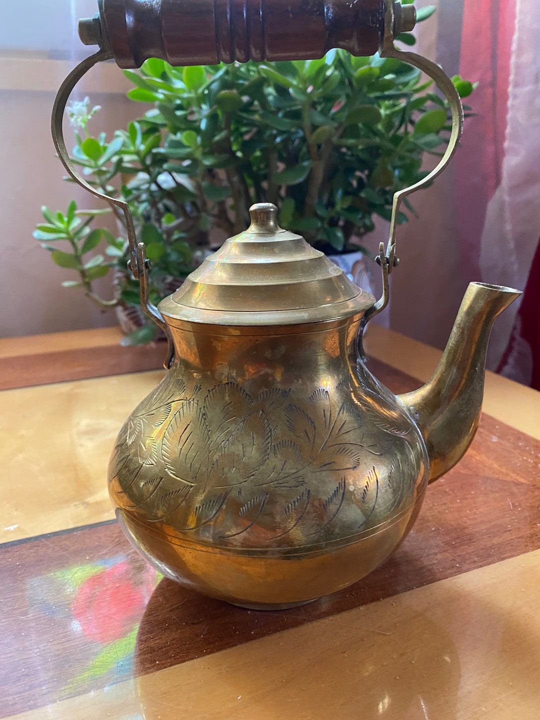 Antique Brass Teapot 15x13 Cm Etsy