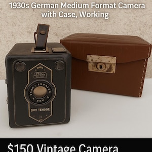 Zeiss Ikon Box-Tengor 54/2 Camera – 1930s German Medium Format Camera with Case, Working