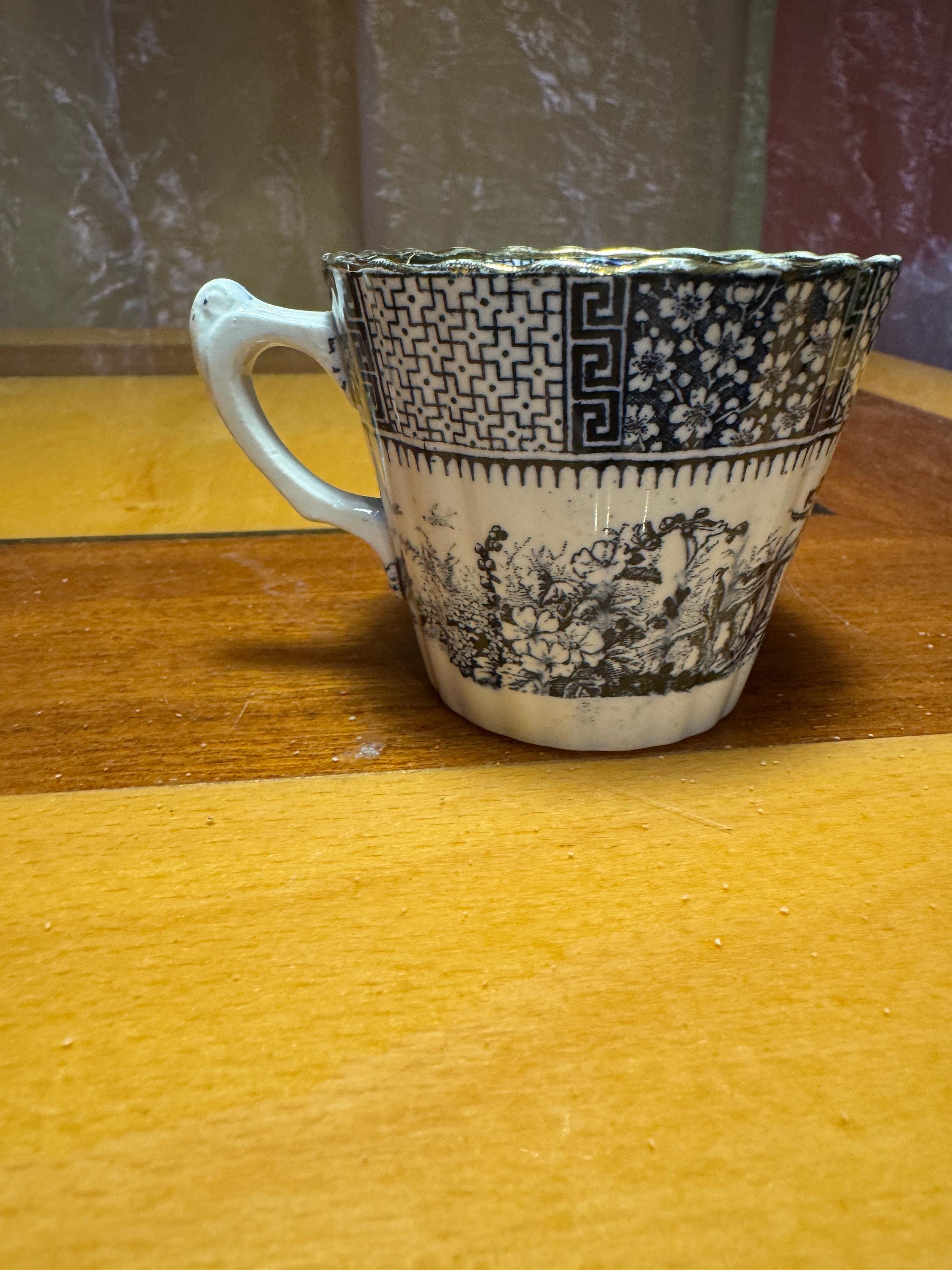 Antique KG Luneville Dentelle Cup Blue and White - Etsy