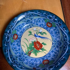 Japanese Plate Blue Birds Series