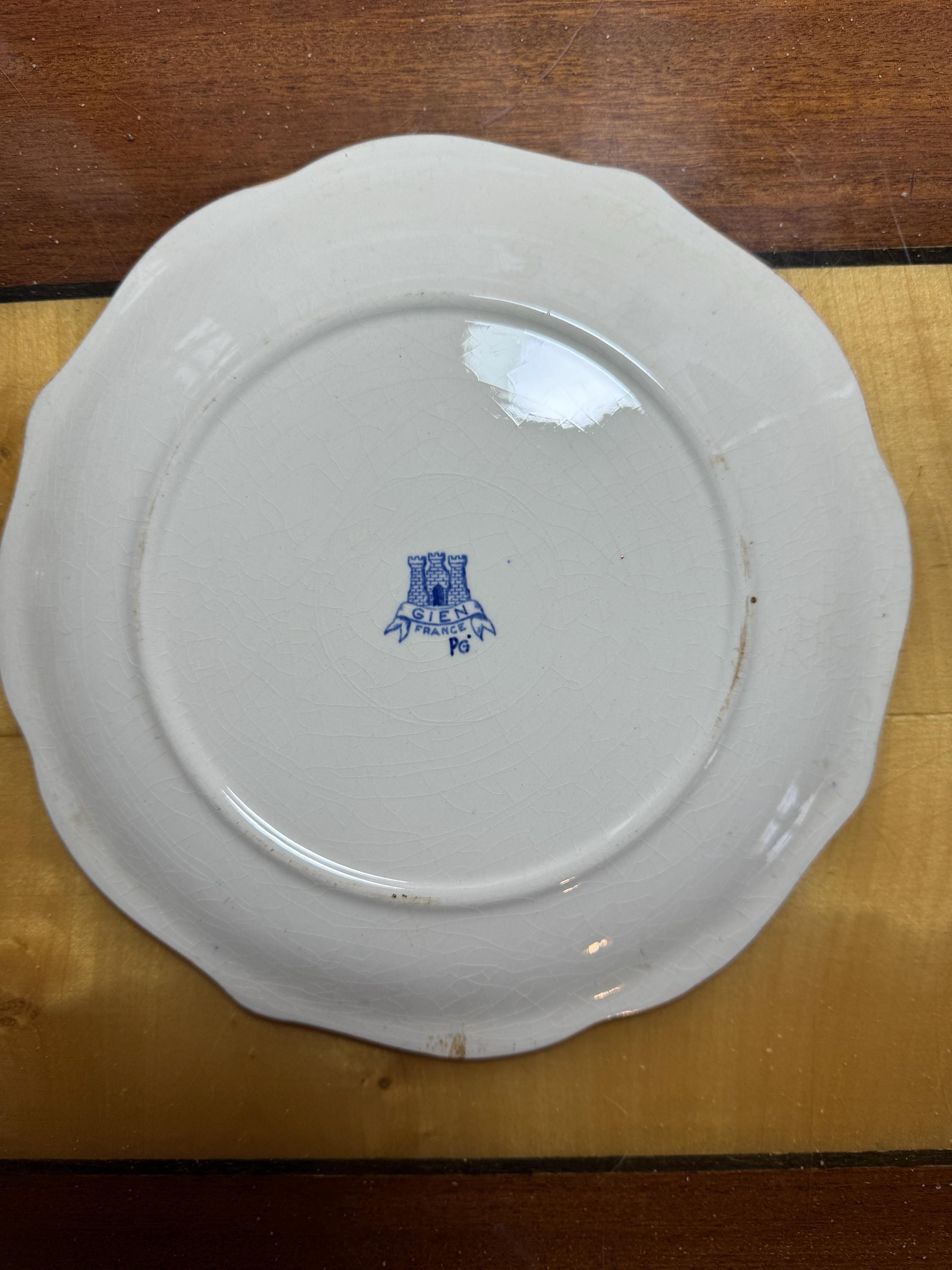Vintage Gien France Faience Plate – Hand Painted Floral Plate