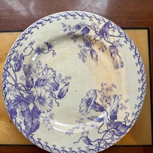 plat ancien Gien Jouillet Terre de Fer 23 cm