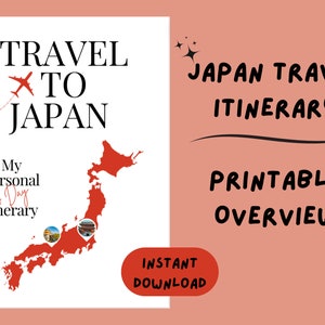 7 Day Printable Japan Travel Overview l Holiday Organiser | Trip Information Journal | Vacation Notes | PDF Template