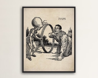 Dimensional Portal, Vintage Print of Alien Human Portal Technology, ET Space Time Travel, Black Projects Technology, UFO Area 51, Stargate