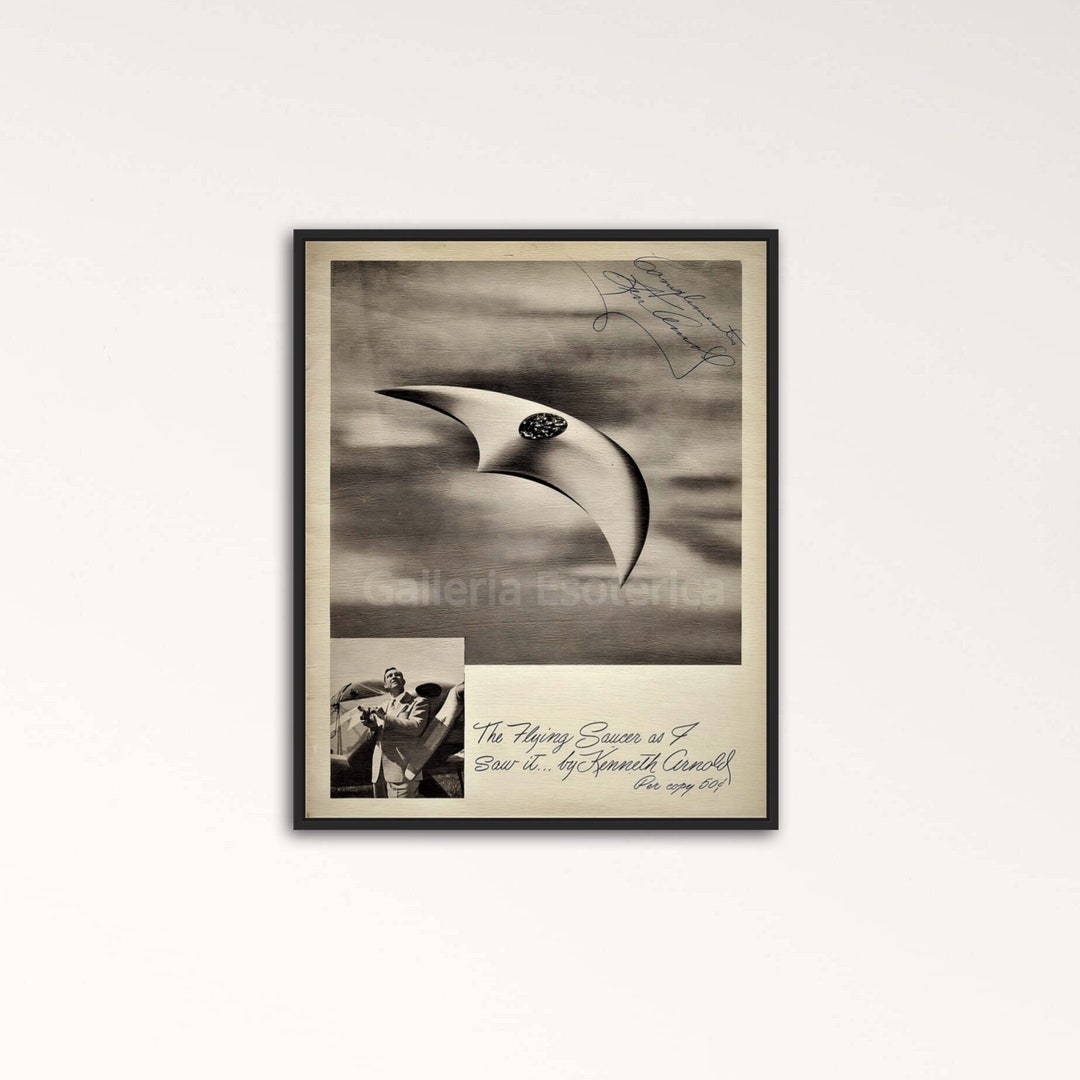 Kenneth Arnold UFO Sighting 1947, Signed Printable Vintage Photo