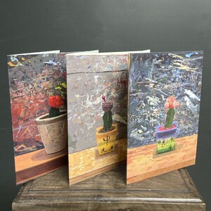 Lot de 3 cartes de voeux cactus d'après des peintures d'Adam Newton (pour les anniversaires, la fête des mères, la fête des pères, des occasions spéciales)