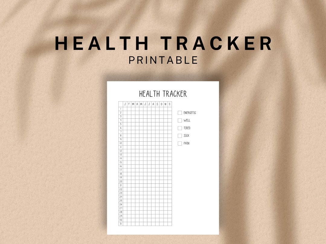 Health Tracker Letter Size Journal Page Printable Tracker Medical ...