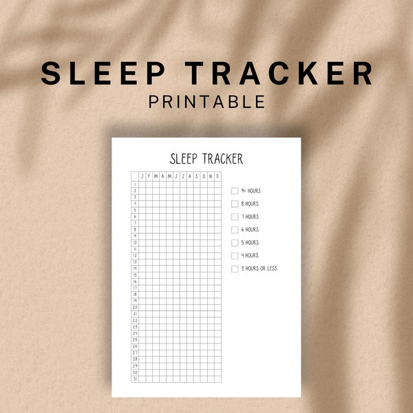 Sleep Tracker Yearly - Letter Size Journal Page - Printable Yearly Sleep Tracker - Sleep Log - Sleep Analysis - Sleep Quality - Sleep Cycle