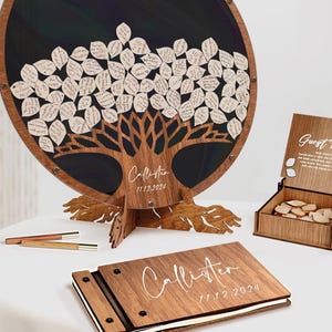 Personalized Wedding Guest Book Alternative, Family Tree Guest Book Wedding - Wood, Rustic Wedding Decor