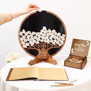 Personalized Wedding Guest Book Alternative, Family Tree Guest Book Wedding - Wood, Rustic Wedding Decor