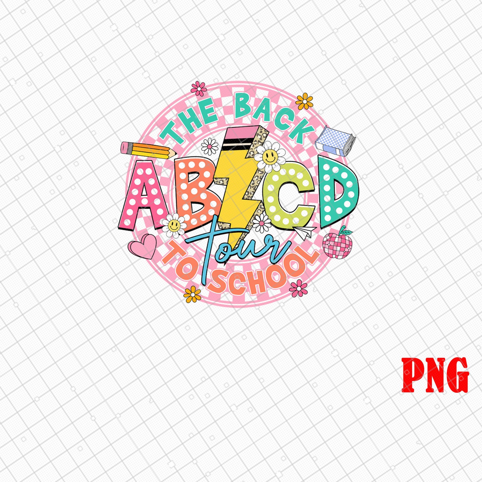 ABCD Teacher Png, Back to School Png, Retro Teacher Png, Kindergarten ...