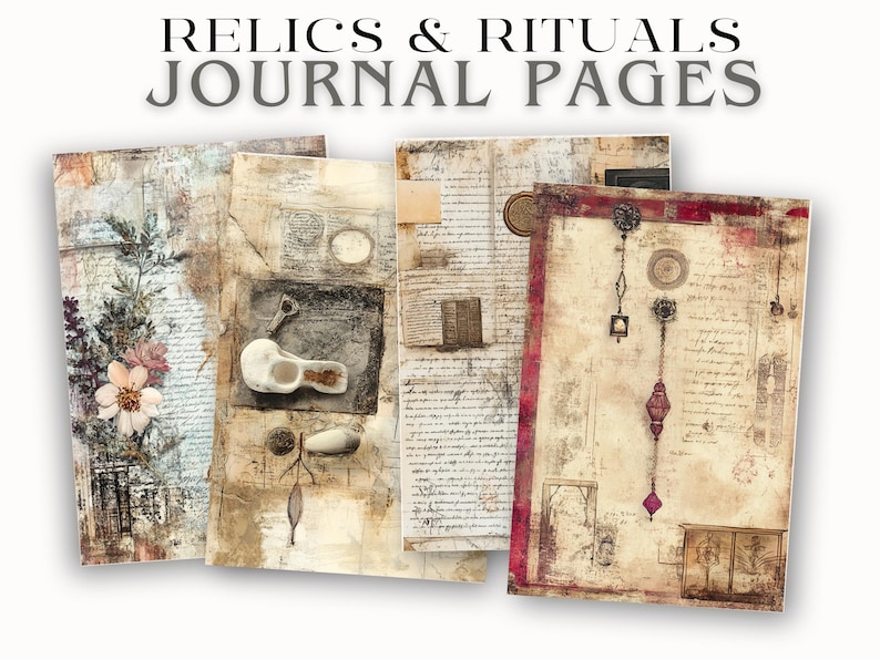 Gothic Halloween Junk Journal Pages Dark Grunge Ephemera Printable ...