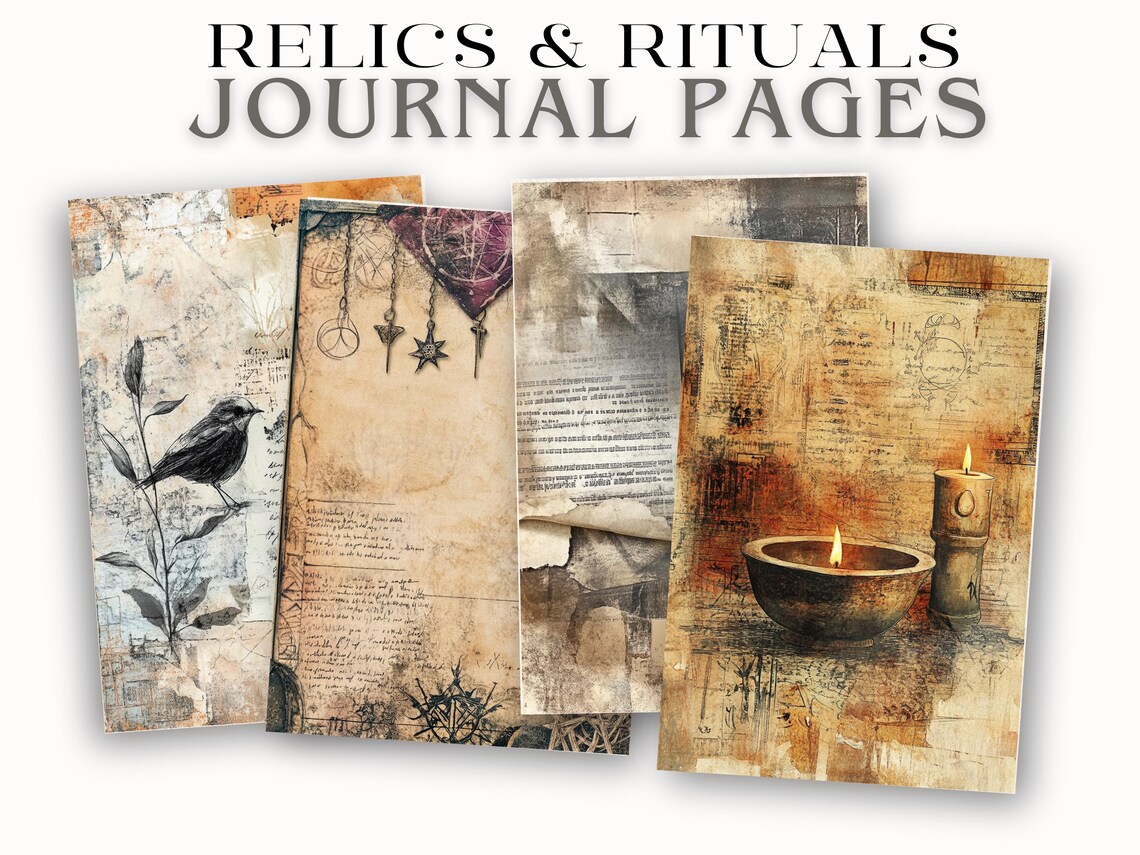 Gothic Halloween Junk Journal Pages Dark Grunge Ephemera Printable ...