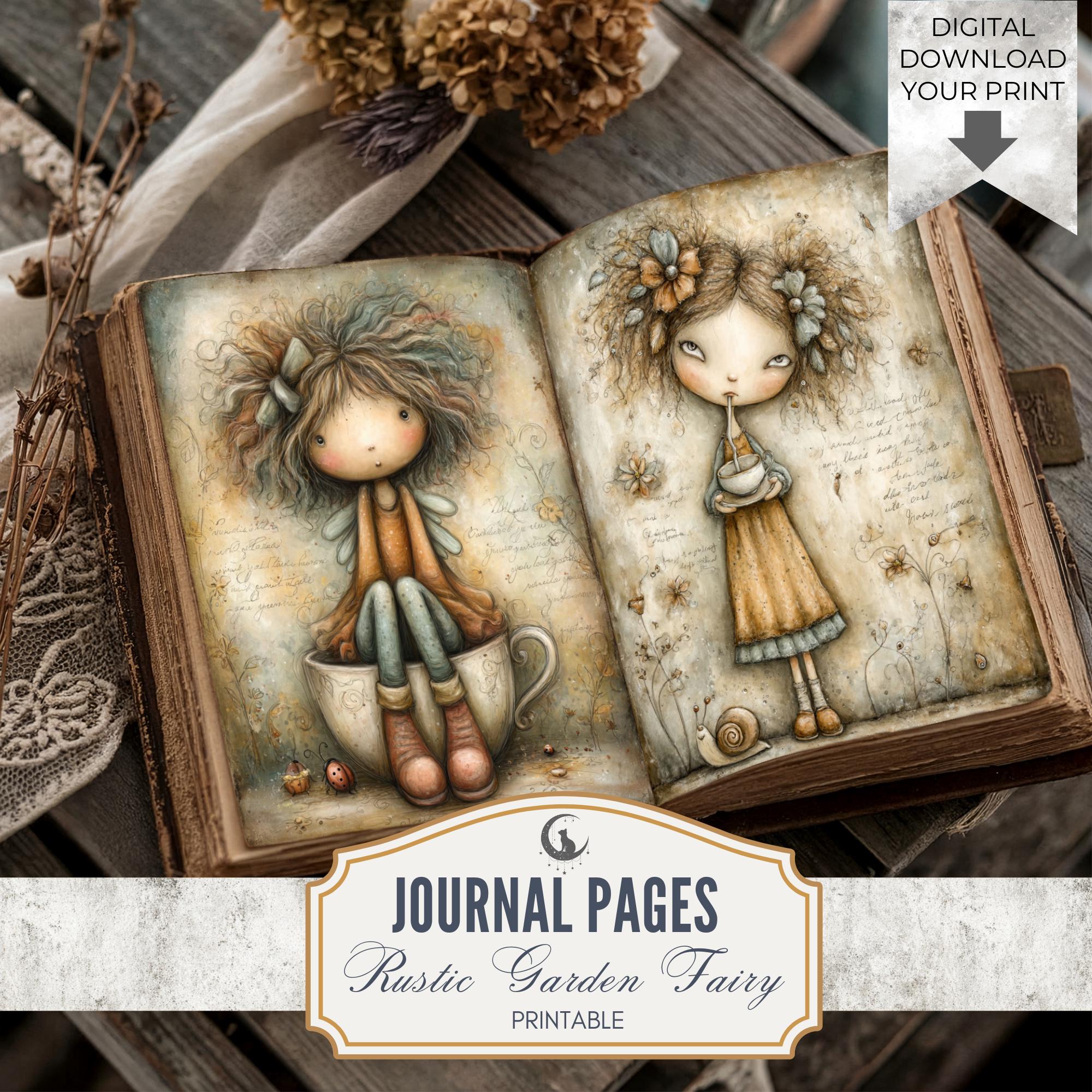 Rustic Garden Fairy Junk Journal Pages JPG, Whimsical Quirky Printable ...