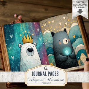 Magical Woodland Junk Journal Pages JPG, Whimsical Forest Backgrounds, Quirky Fairy Art Printables, Enchanted Nature Collage Ephemera