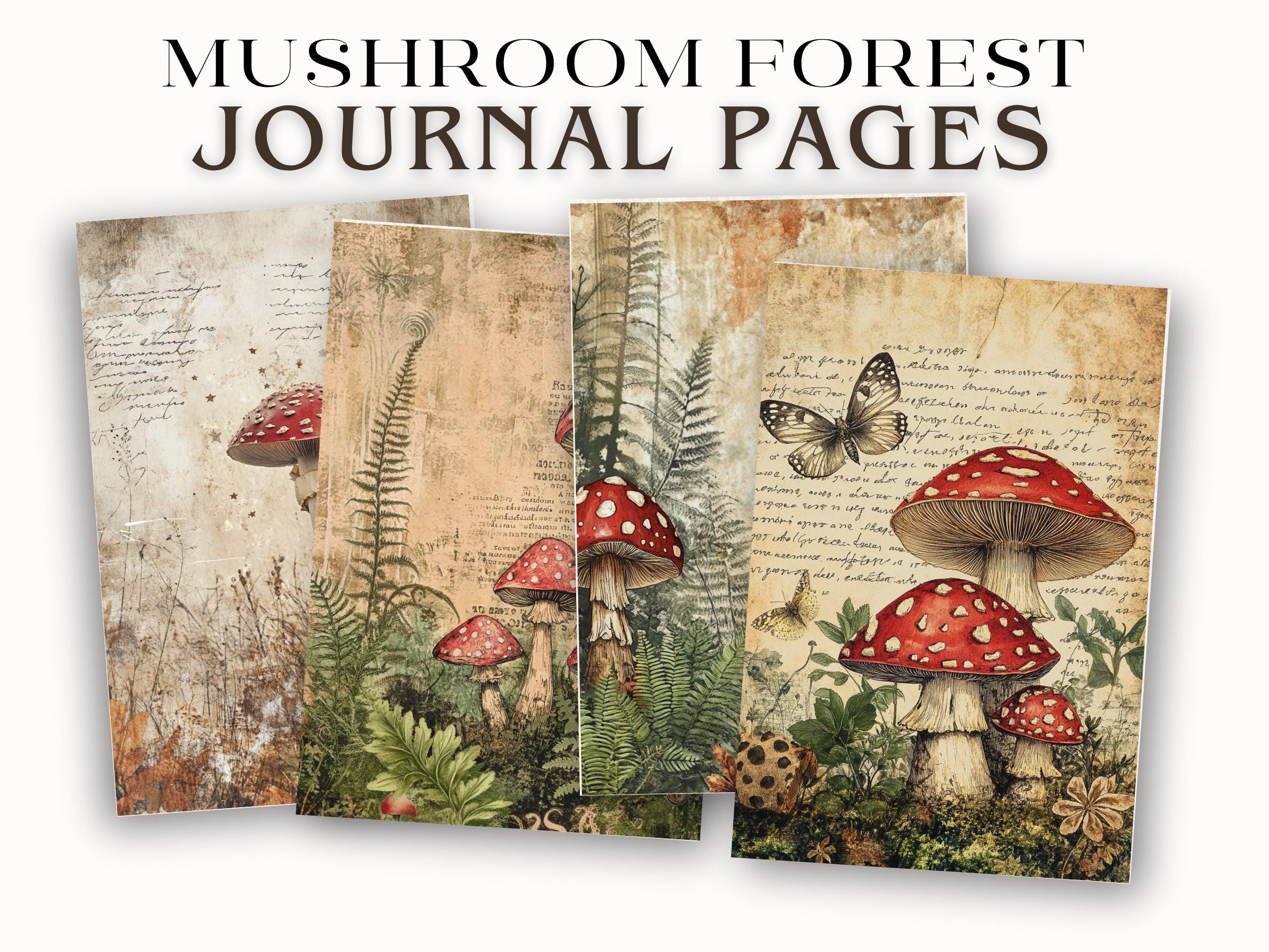Whimsical Mushroom Forest Junk Journal Pages Printable Set Woodland ...