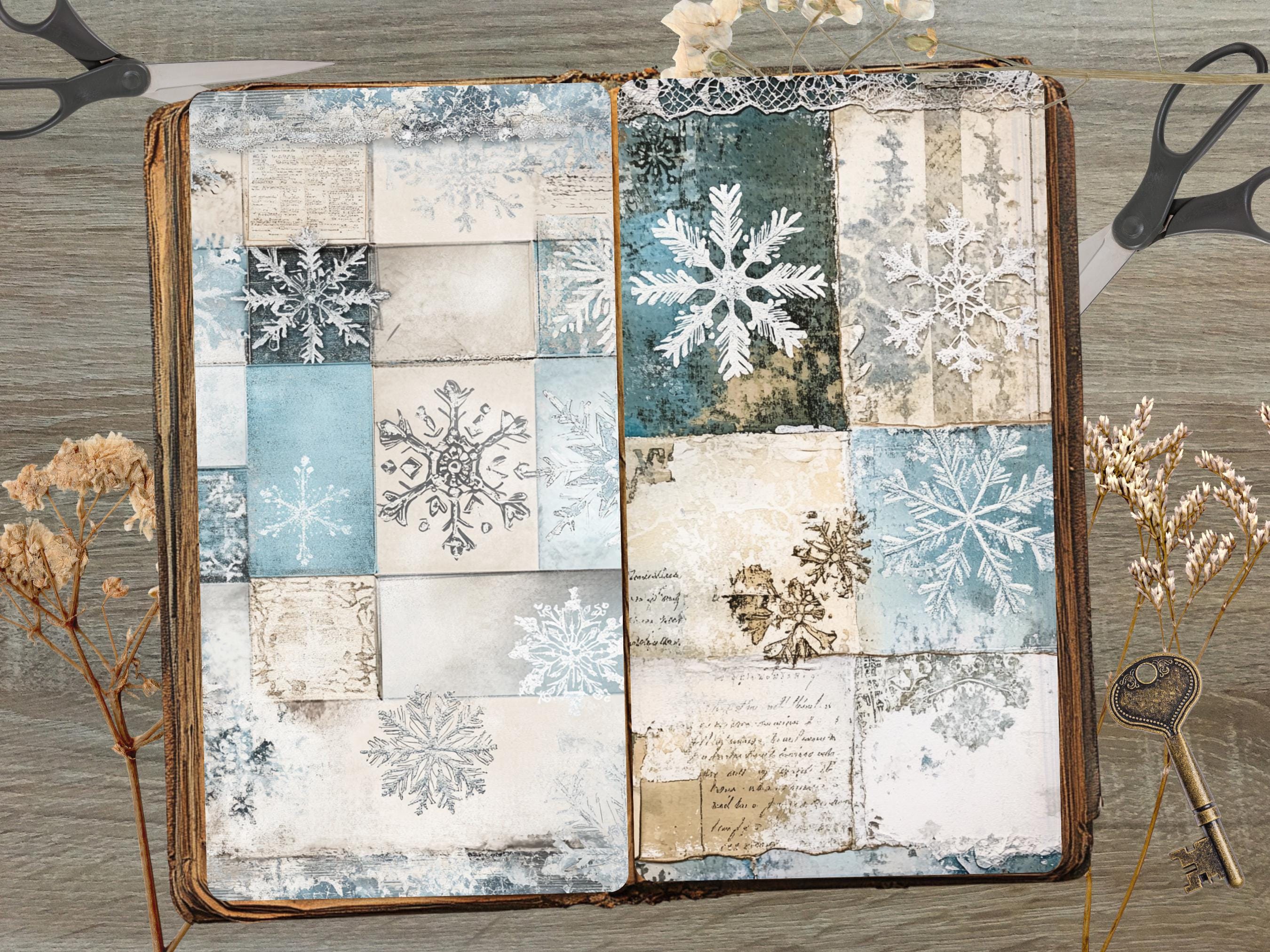 Christmas Snowflake Ephemera Junk Journal Pages Winter Holiday ...