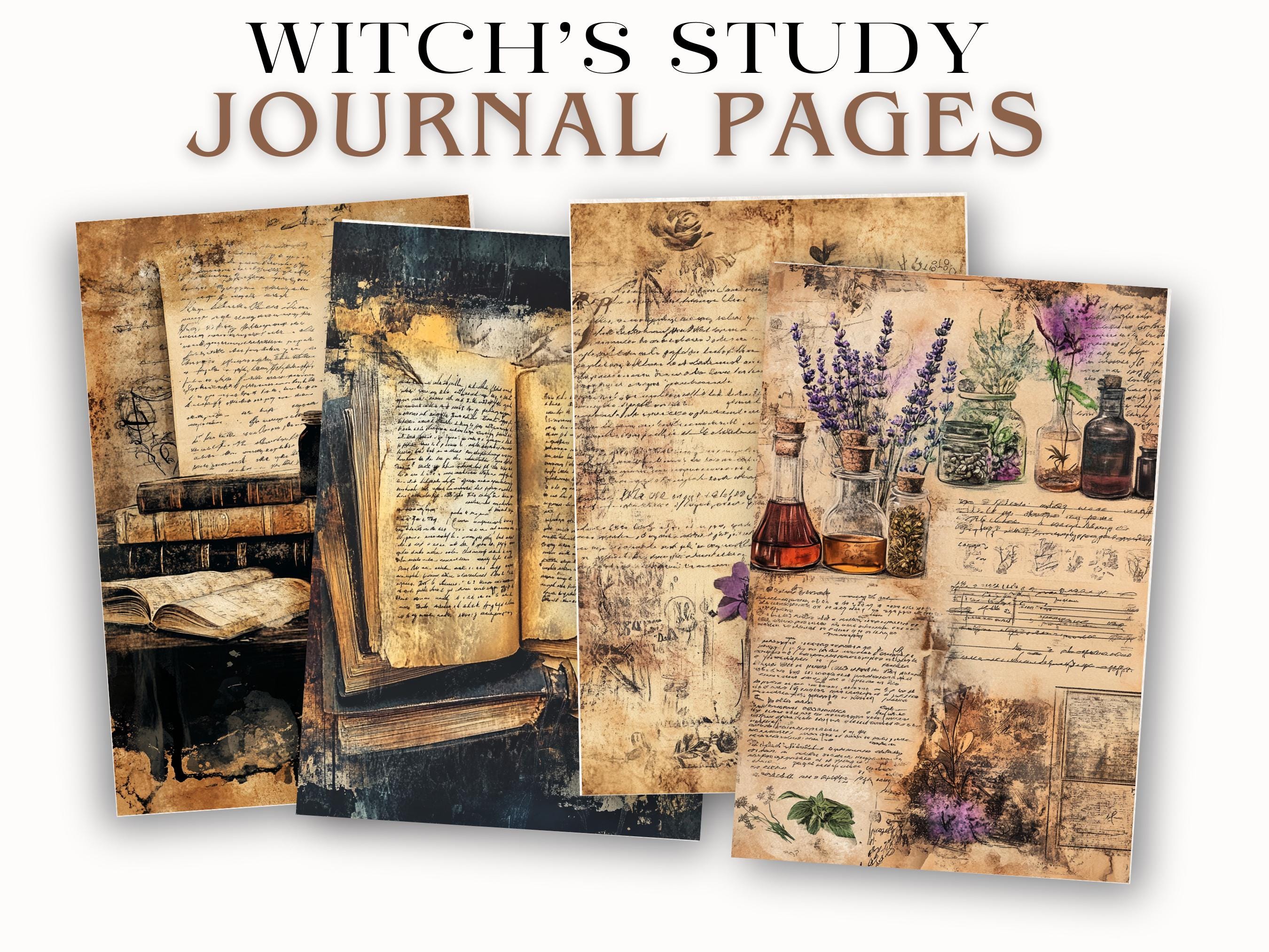 Witchcraft Potion Junk Journal Page JPG Magical Fantasy Collage Dark ...