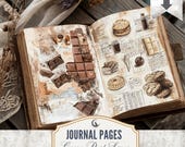 Neutral Coffee Themed Junk Journal Pages Cozy Fall Aesthetic Printable Paper Digital Ephemera Scrapbooking Kit Autumn Collage Supplies