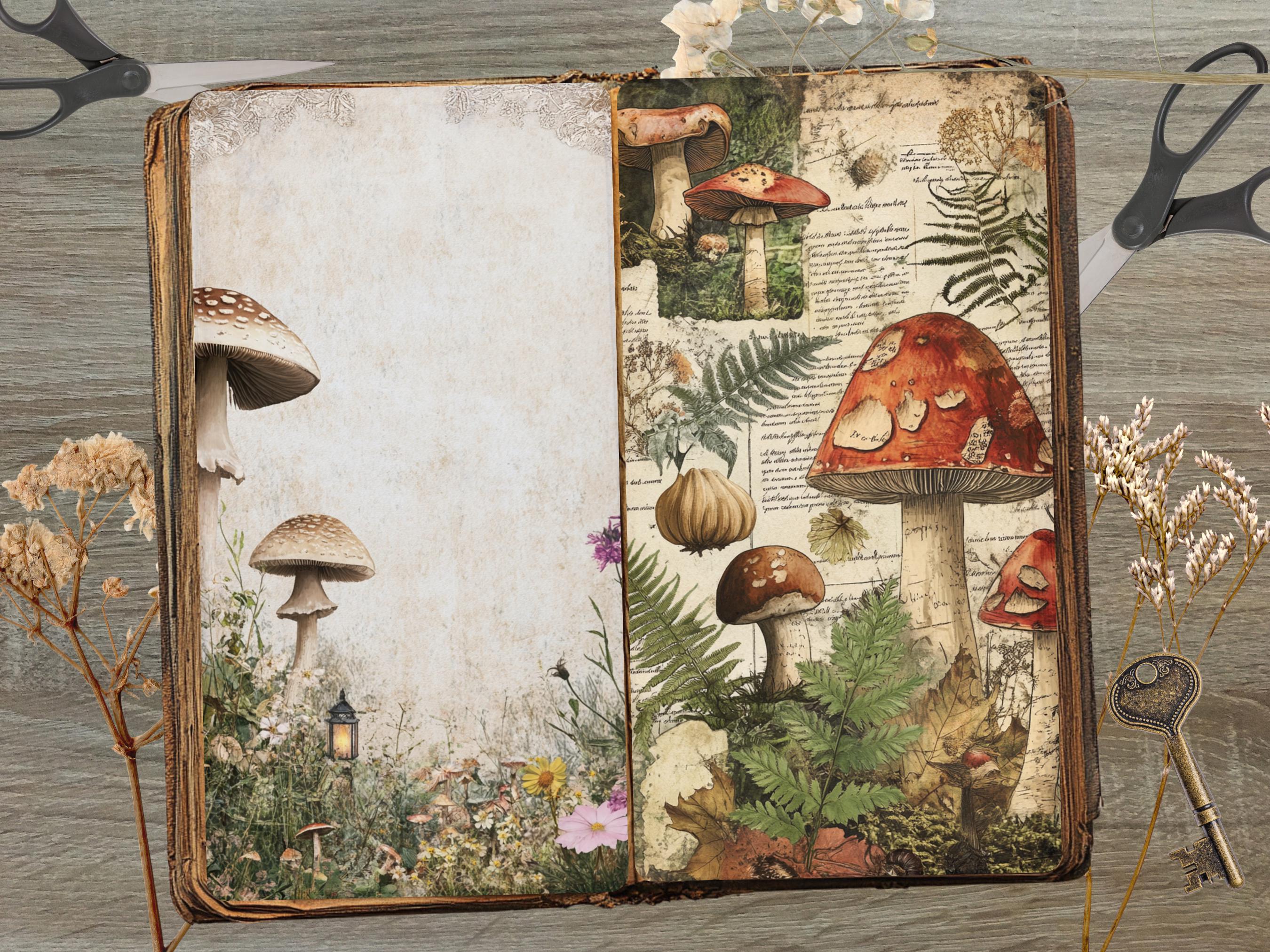 Whimsical Mushroom Forest Junk Journal Pages Printable Set Woodland ...