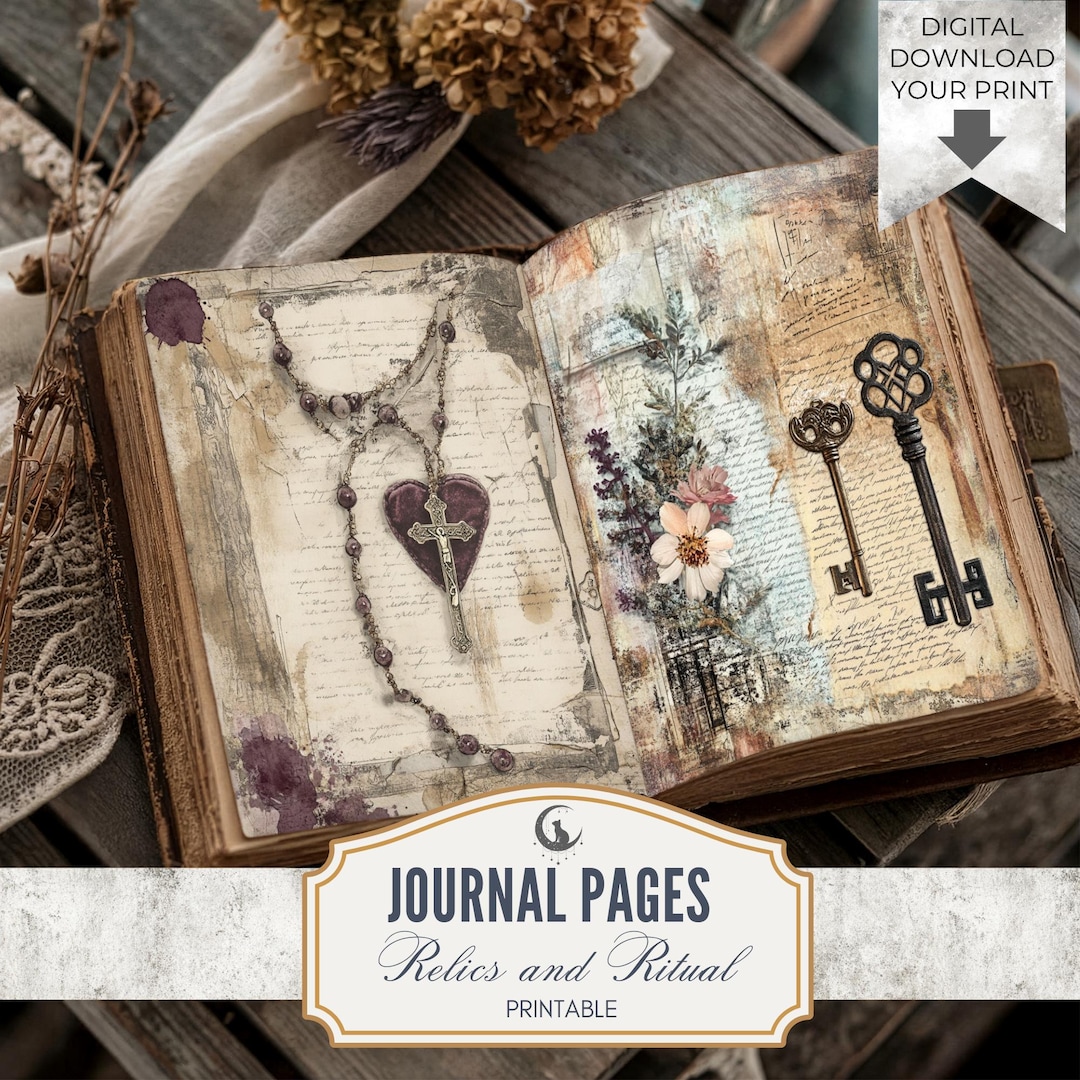 Gothic Halloween Junk Journal Pages Dark Grunge Ephemera Printable ...