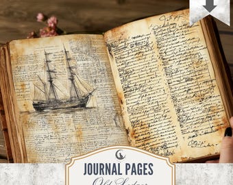 Old Ledger Printable Pages JPG PDF Accounting Ephemera Junk Journal Scrapbook Paper Rustic Collage Background Writing Paper Digital Download