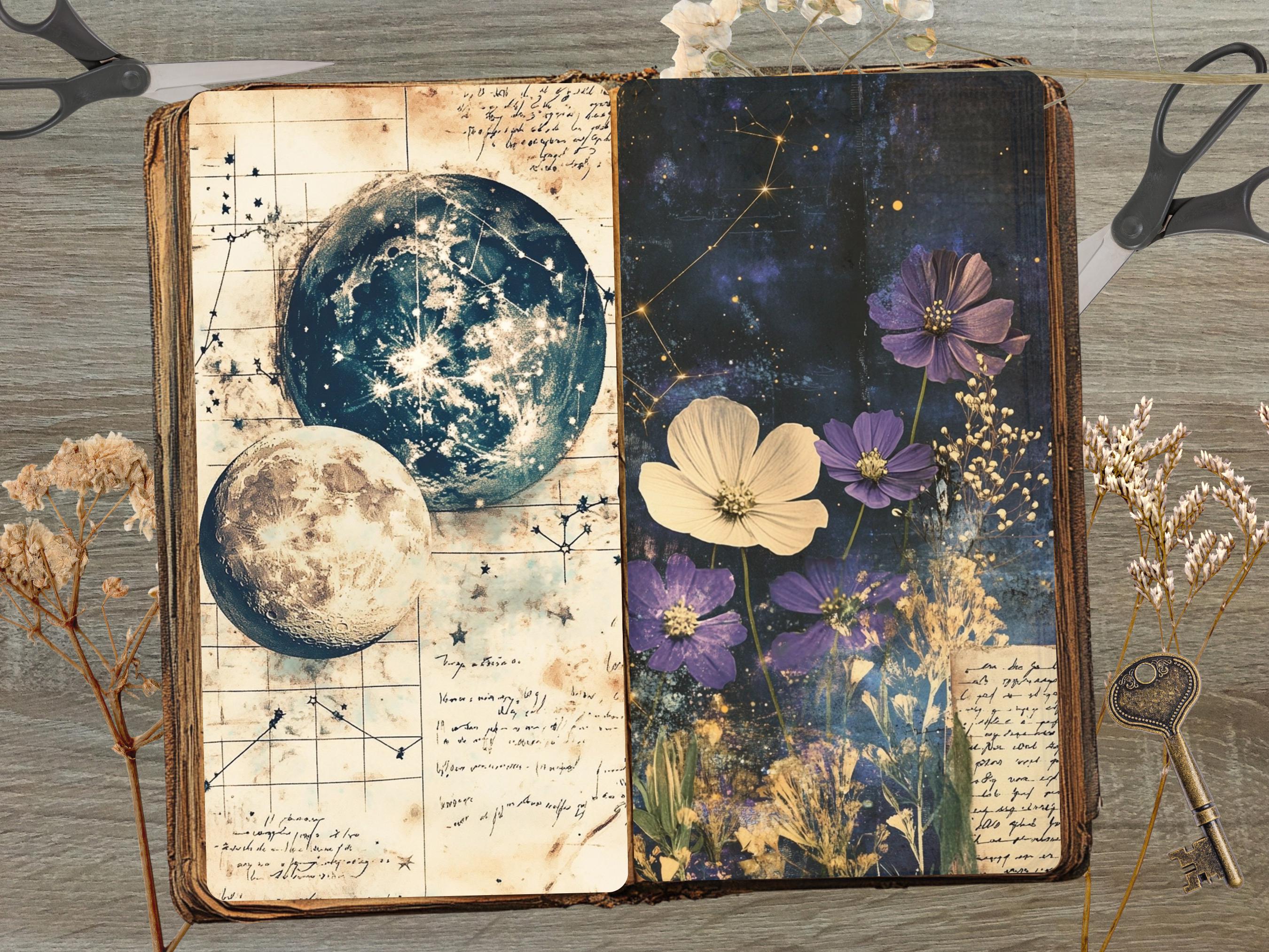 Celestial Galaxy Junk Journal Pages Set of 10 Printable 300 DPI Digital ...