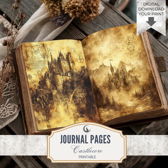 Castlecore Junk Journal Pages Medieval Castle Fantasy Magical Kingdom Printable Journal Set of 151 Whimsical Castle Digital Download Bundle
