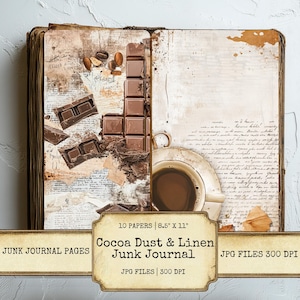 Neutral Coffee Themed Junk Journal Pages Cozy Fall Aesthetic Printable Paper Digital Ephemera Scrapbooking Kit Autumn Collage Supplies