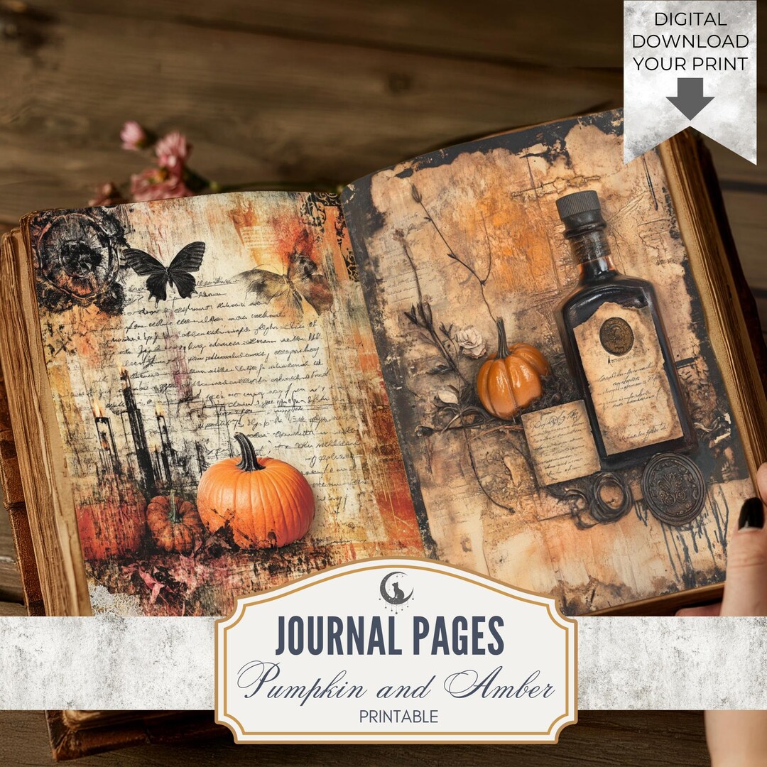 Cozy Haunted Autumn Halloween Junk Journal Page Printable Fall Ephemera ...