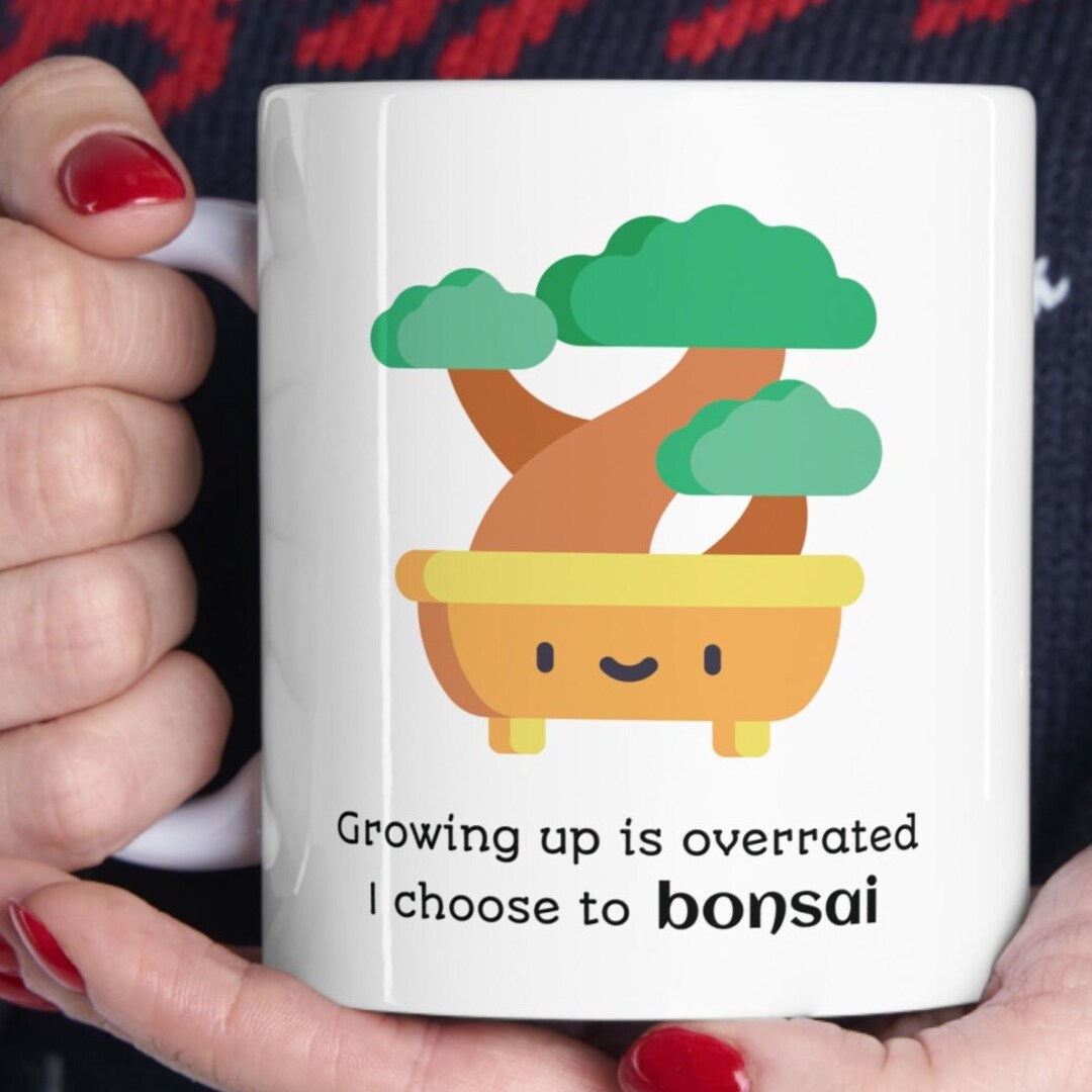 Bonsai Tree Gift Mug, Funny Mug Gift, Cute Plant Gift, Gifts for Her