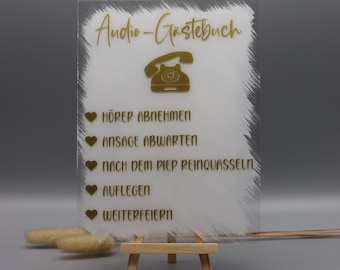 Acrylic sign, audio guestbook, wedding audio guestbook, retro telephone