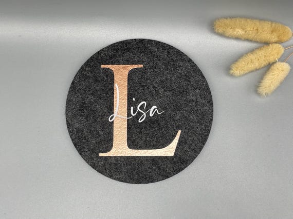 Filzuntersetzer personalisiert Untersetzer Filz Glasuntersetzer mit Namen Hochzeit Geschenk Gastgeschenk Familienfeier Kommunion Kollegen