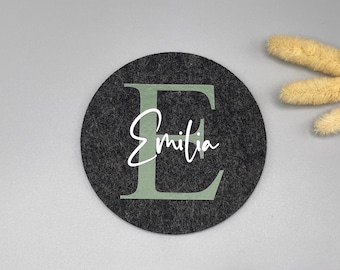 Posavasos de fieltro personalizados, posavasos de fieltro para vidrio con nombres, regalo de boda, recuerdo de fiesta, celebración familiar, comunión, compañeros de trabajo