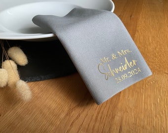 Personalisierte Servietten Hochzeitstisch Servietten, Airlaid-Servietten mit Namen, Servietten Hochzeit, Hochzeit Stoffservietten mit Namen