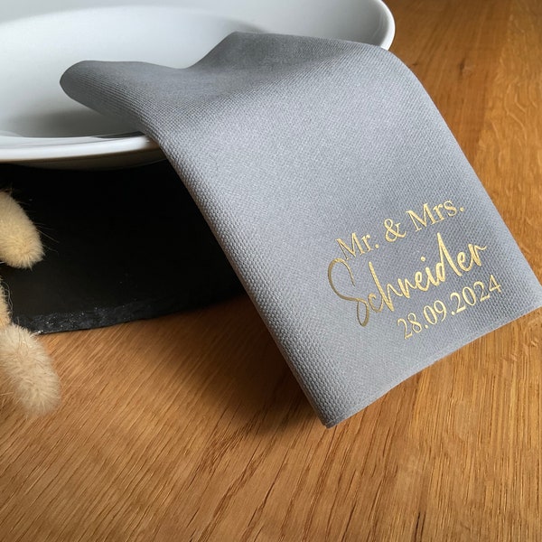 Personalisierte Servietten Hochzeitstisch Servietten, Airlaid-Servietten mit Namen, Servietten Hochzeit, Hochzeit Stoffservietten mit Namen