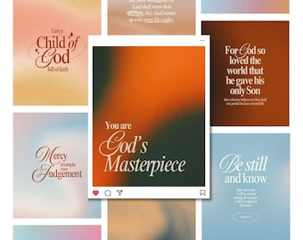 Bible Verse Instagram Templates: Church Social Media (Canva, Digital Download)