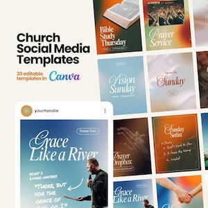 30 Christian Instagram Template Gradient Aesthetic Social Media Post Template Canva Bible Verse Instagram Church Social Post Editable