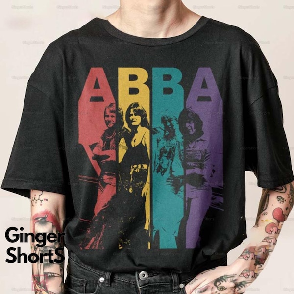 Retro ABBA Shirt, 2D Abba Band 1979 UK Tour Unisex Sweatshirt, Gift For Fan Shirt, 70s Abba Oversized Hoodie, Abba Concert Tee