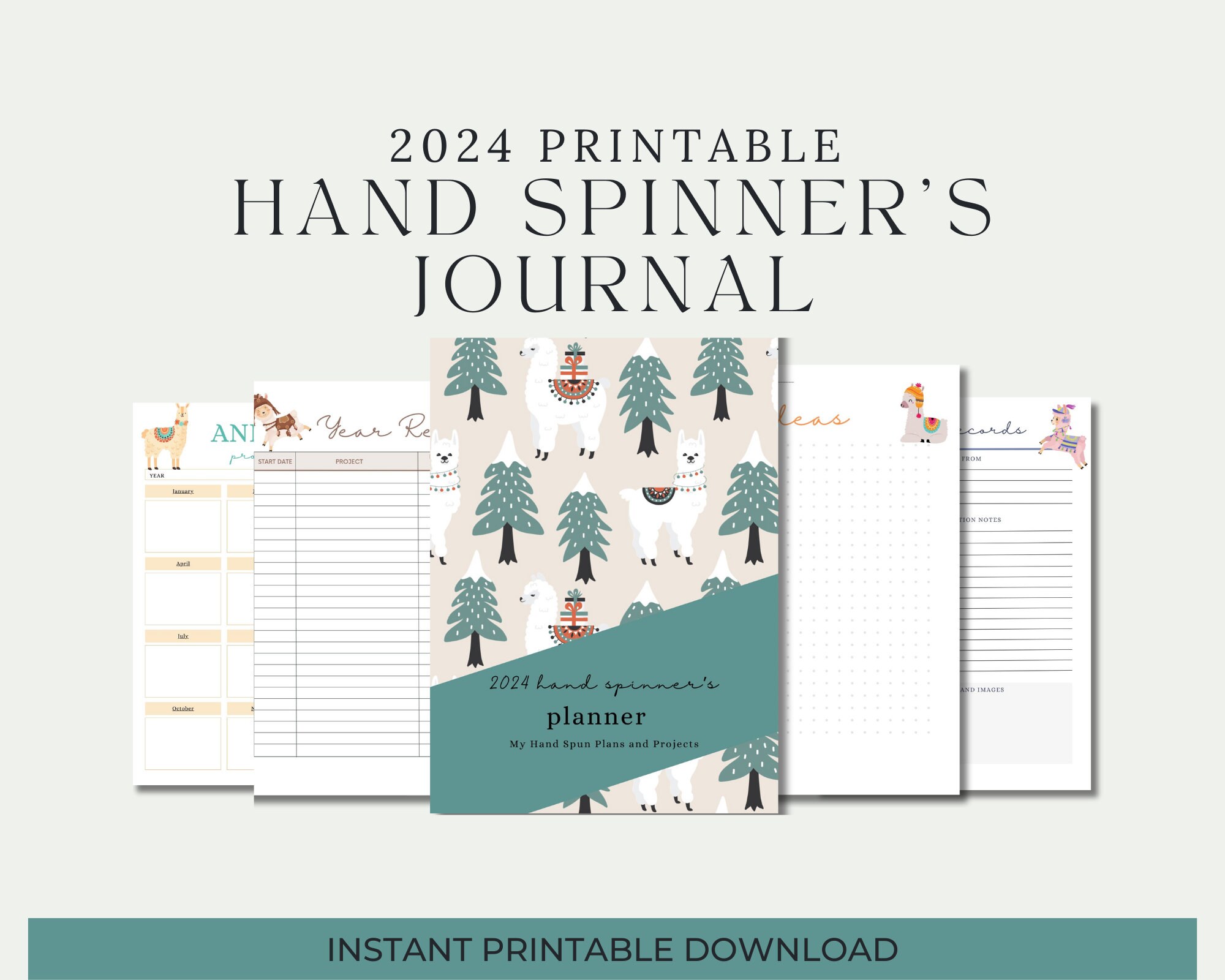2024 Printable Hand Spinner's Planner, Yarn Spinning Journal, Spinning Planner, Handspinner Drop