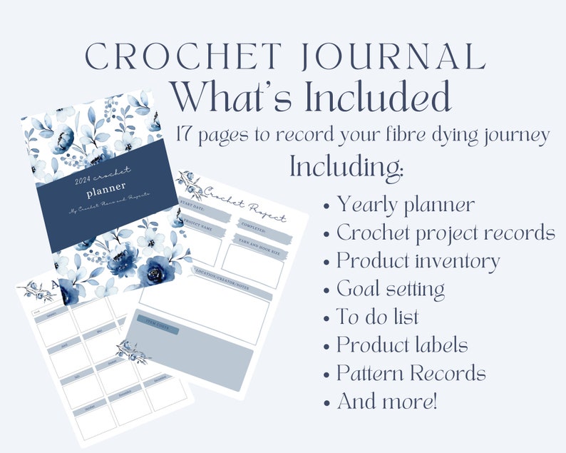 2024 Printable Crochet Project Planner, Crochet Journal, Crochet