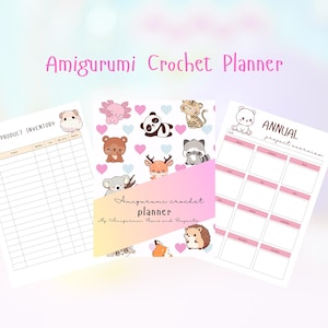 Printable amigurumi crochet planner, downloadable crochet planner, crochet pdf, crochet gifts, crochet pattern planner, crochet planner