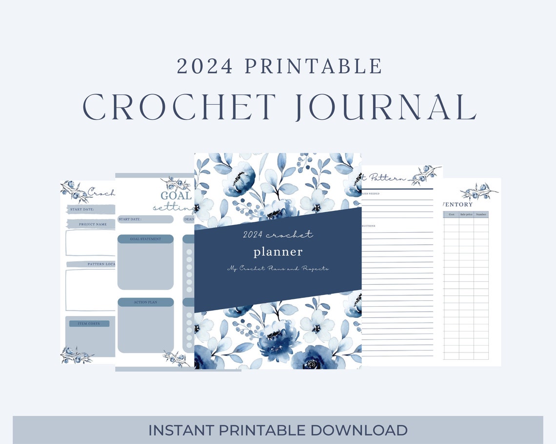 2024 Printable Crochet Project Planner, Crochet Journal, Crochet