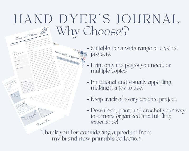 2024 Printable Crochet Project Planner, Crochet Journal, Crochet